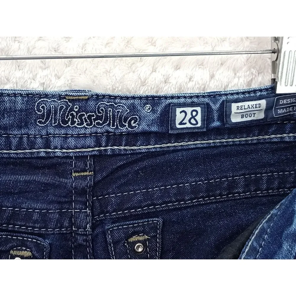 Miss Me Relaxed Boot Women's 28 Medium Wash Low Rise Bootcut Jeans*READ*